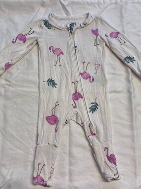Purely Soft by Carter's Flamingo Print 2-Way Zip Sleep & Play - NB